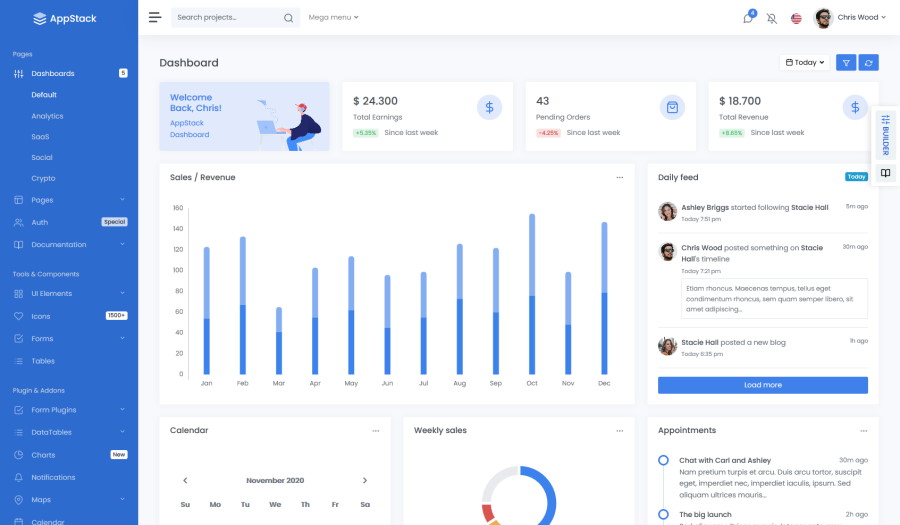 Colored Bootstrap 4 Dashboard Theme